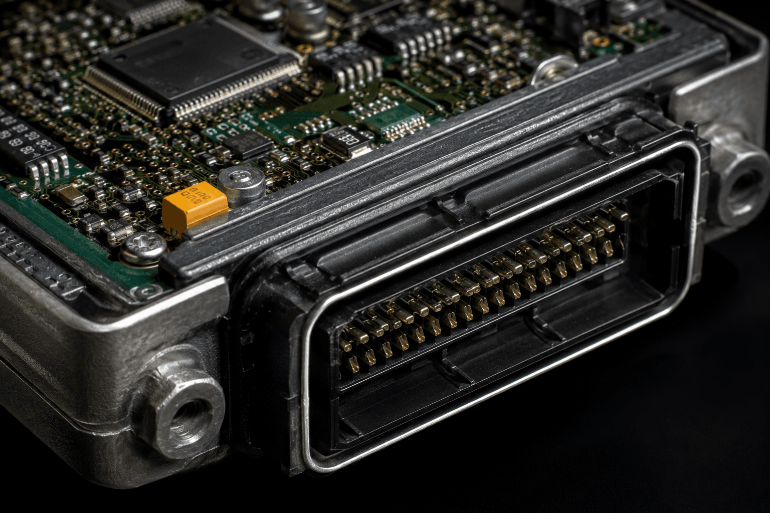 Electronic control units on workbench